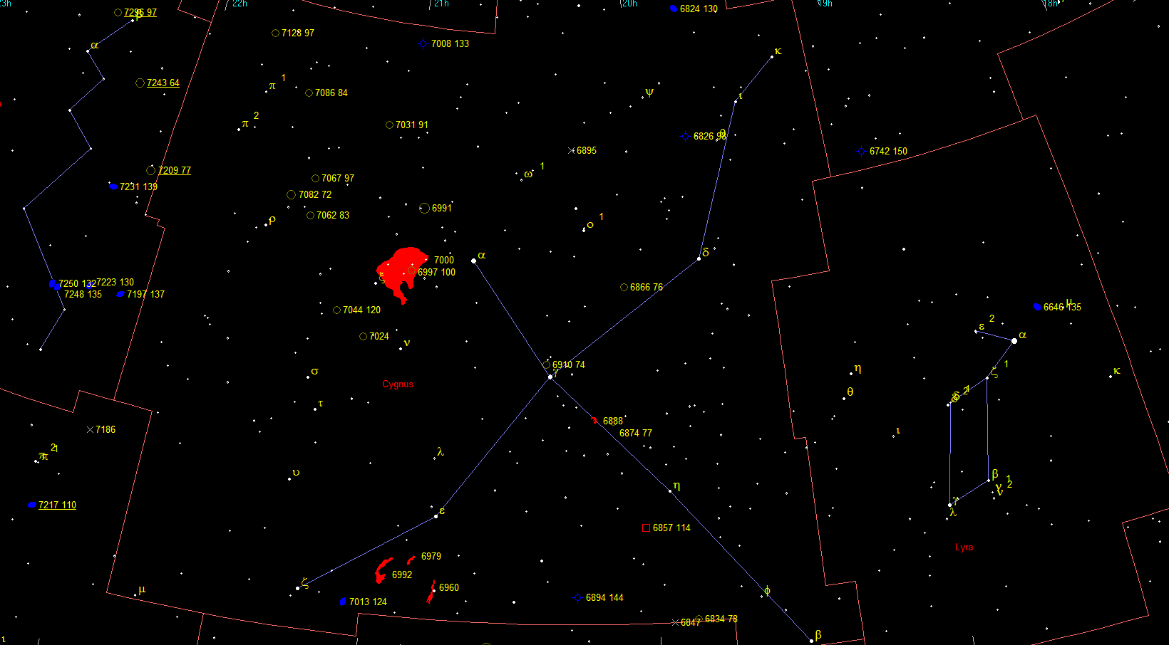 Oggetti di Herschel 2500 nella costellazione Lyra